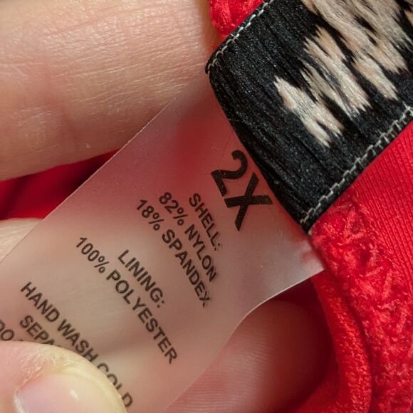 Bundle! Unique Vintage White & Blue Red Nautical Print Ruffle Swim Bikini 2X - Picture 7 of 8